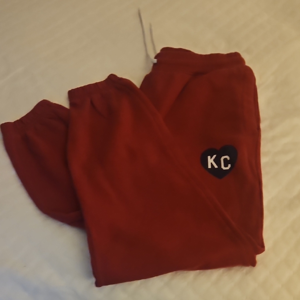 Unisex XL Charlie Hustle Kansas City Heart Logo Fleece Sweatpants - Picture 4 of 4